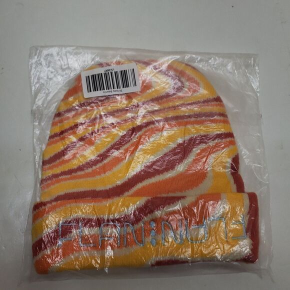 Flan Labs Stripes Beanie Hat Embroidered One Size Fits ALL 100% Cotton Knit NWT - Picture 6 of 7